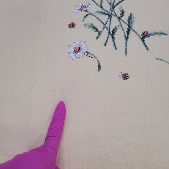 Vintage Daisy Flower Shirt Womens 2XL 25x29 Yellow - Picture 3 of 14